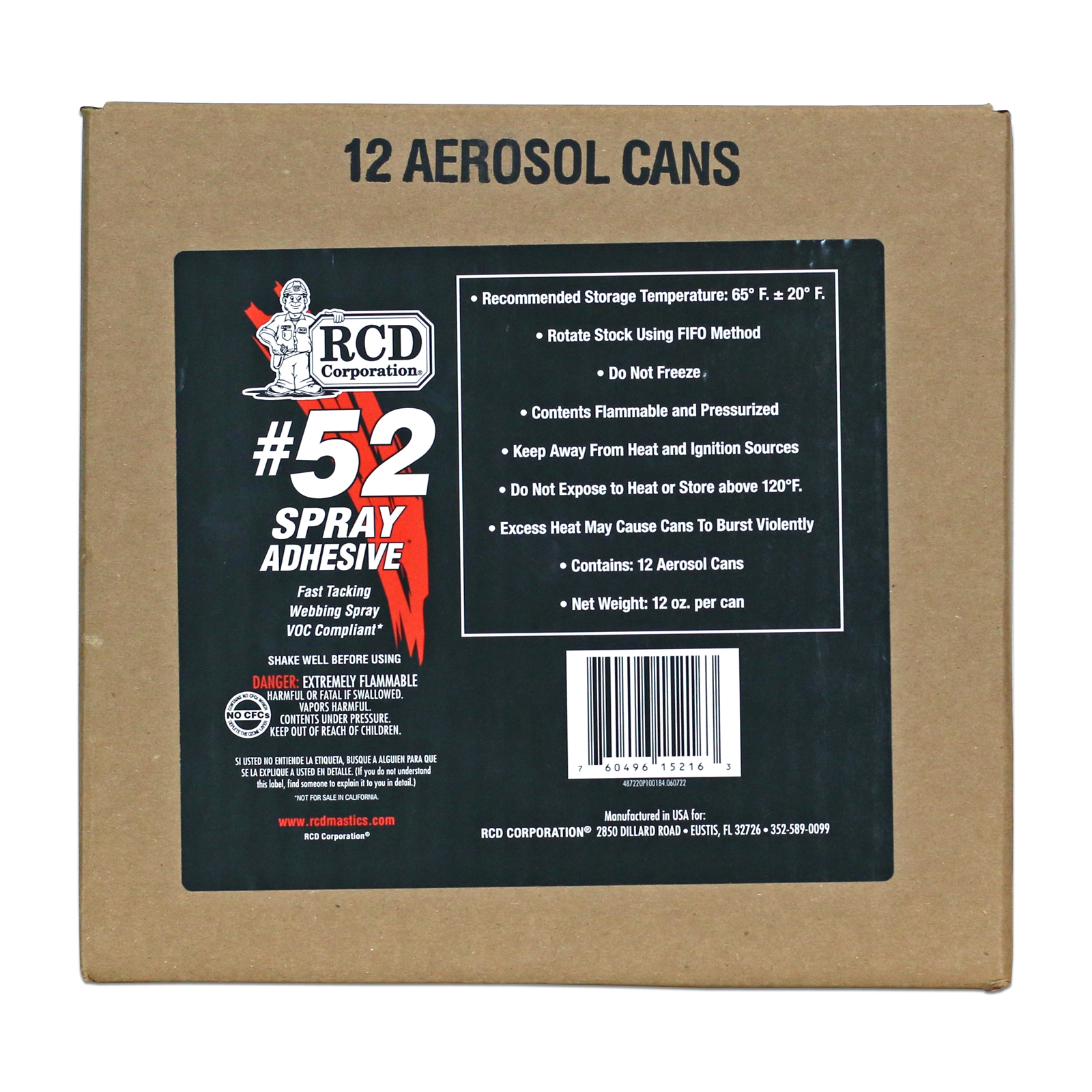 RCD #52 Spray Adhesive box of 12 cans